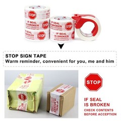 Stop Sign Sealing Tape White Pre-Printed Heavy Duty 2 Inch x 110 Yards 1 PCS