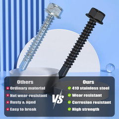 VGBUY 150Pcs Self Drilling Screws Assortment Kit, 410 Stainless Steel Self Tappi