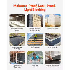 10 Ft. W X 100 Ft. L Double-Sided Thick Plastic Landscape Fabric, Plastic Drop C