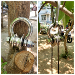 Heyous Detachable U Shaped Pulley with Large Size Long Screw Groove Pulley Wheel
