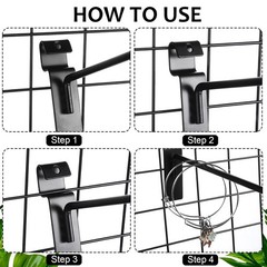 Corrosion Resistant Gridwall Peg Hooks – 25 Pack, Heavy Duty Maximizes Storage