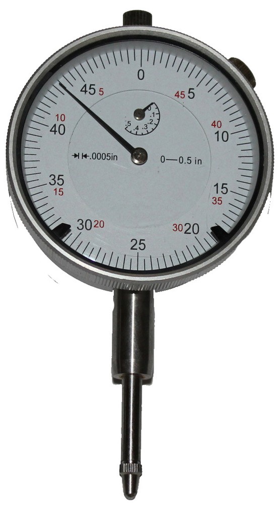 .500″ Dial Indicator, 0-50 Dial, .0005″Grads, .050″Per Rev, 3/8″ Stem