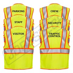 Safety Vest Staff Printed Class 2 Type R Two toned High Vis Lime JORESTECH