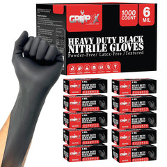 Heavy Duty 6 Mil Black Nitrile Gloves – Disposable, Latex & Powder Free | Mechan