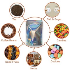 150pieces Stand up pouch Resealable Mylar Bags and 1 pack of 10 Oxygen Absorbers