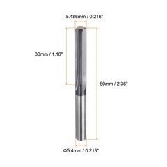 Carbide Chucking Reamer 0.216″ Straight Flute Straight Shank Machine Reamer
