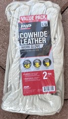 (6 Pair) PIP Pro Safety Men’s Cowhide Leather Work Gloves – Sz L/G – 3 Packs NEW