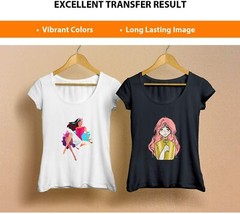 100 Sheets Bulk Printable Inkjet Iron-on Heat Transfer Paper DARK LIGHT Cotton