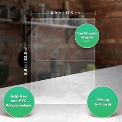 25Pack 4×6 Inch Recipe Card Protectors Clear Recipe Card Sleeves for 8.5×9.5 Inc