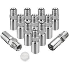 12Pack 1/2″ NPTF Hydraulic Hose Fittings 3/8″ Hose X 1/2″ NPTF Male w/ Cover New