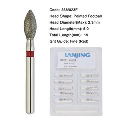 Dental Diamond FG Burs Egg Football High Speed 368/023C 368/023F Coarse Fine