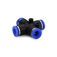 5 Pack, Cross Union Pneumatic Fitting, Push Connect 3/8″ Tube