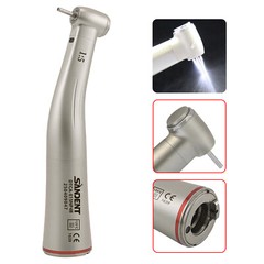 Dental Fiber Optic LED 1:5 Increasing Contra Angle Handpiece Quattro Water Spray