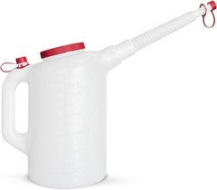 PAK Premium 6 Quart Measuring and Dispensing Jug, Flexible 10.5″ Spout, Made in