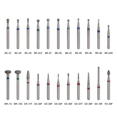 100 Types Dental FG Diamond Burs For High Speed Handpiece Friction Grip 50pcs