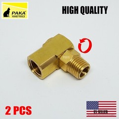 2PCS BRASS AIR SWIVEL CONNECTORS 90 DEGREE ANGLE 360 SPIN 1/4″ NPT 1/4″ HOSE