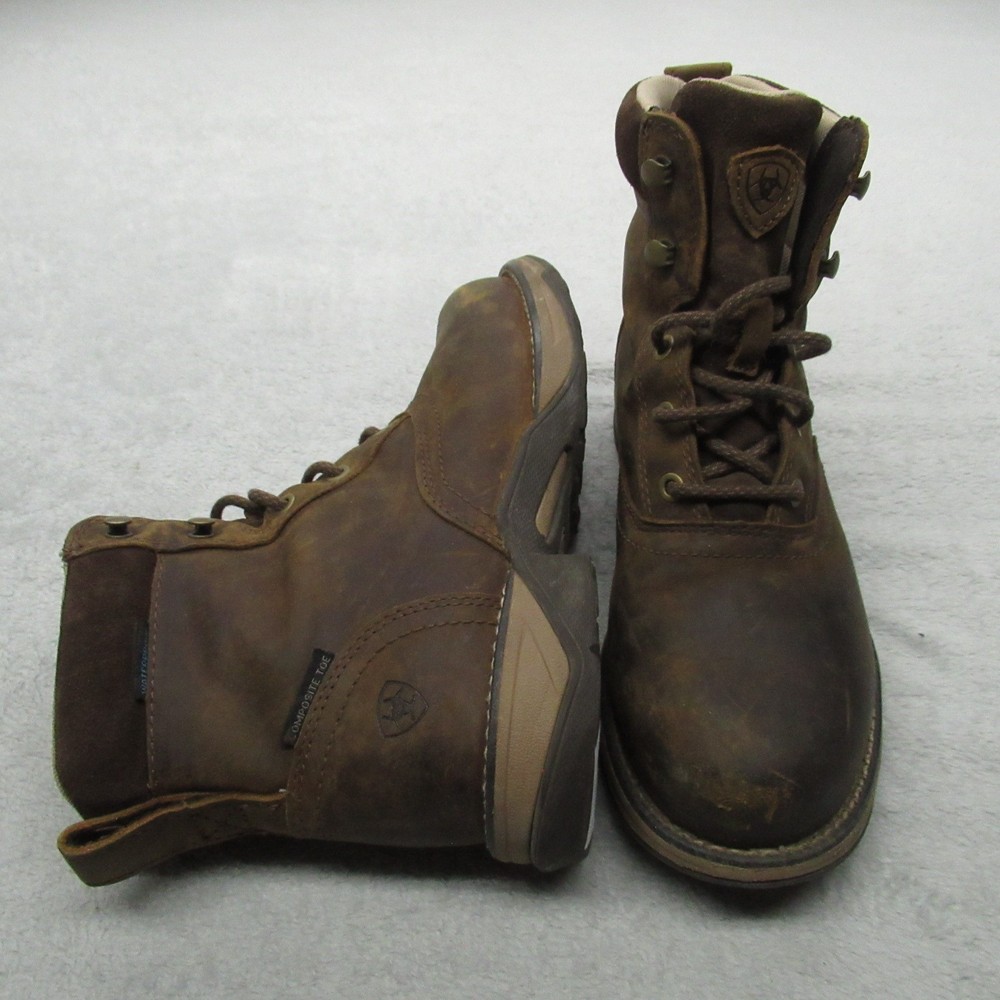 Ariat Anthem Womens Work Boots 6B Brown Leather Waterproof Composite Toe Vietnam