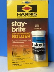 Harris Stay Brite Silver Bearing Solder 1/2 Oz Silver Solder 1/2 Oz Flux NOS