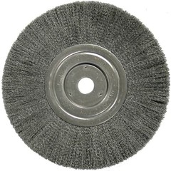 Weiler 01148 8in Narrow Crimped Steel Wire Wheel Brush .008 3/4in AH