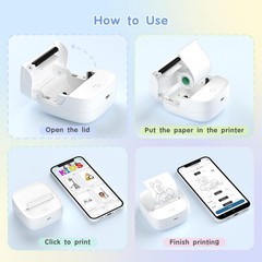 Gloryang JD-23 Sticker Printer, Mini Portable Thermal Printer 2 inch, White