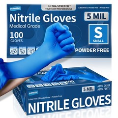 Disposable Nitrile Exam Gloves, 5 Mil Blue, Powder-Free Heavy Duty Clean Glove