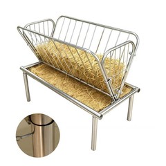 Livestock Hay Feeder 2 in 1 Grain & Hay Feeder, Pasture Feed Trough for Farm