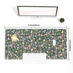 Colorful Star Large Mouse Pad, PU 31.5L x 15.7W inches, Ditsy Floral Print