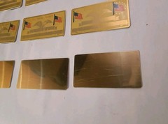 Lot of 25 PERMA PLATE Blank Metal SOCIAL SECURITY Card Name & SSN BRASS FLAGS