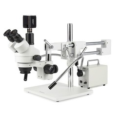 AmScope 3.5X-90 Trinocular Stereo Microscope 8MP HDMI/WiFi/LAN Camera +Dual LED