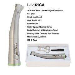 LANJING Dental Endo Handpiece 16:1 Mini Head Contra Angle Fiber Optic ISO E Type