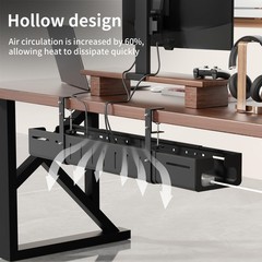 Sureup9 Under Desk Cable Management Tray Expandable 25.238.6 Heavy Duty Carbon