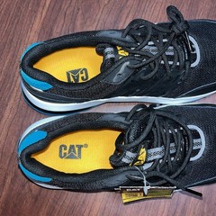Women’s Sz 7W CAT Streamline Safety Shoe Composite Toe Black/Blue Tennis Shoes