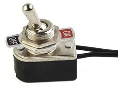 SPST Toggle Switch 6A 125V On Off Rocker Switch with Wire 12mm Mount US#1