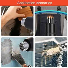2000W Heat Gun Hot Air Gun Dual Temperature Settings + 4 Nozzles High Power Tool