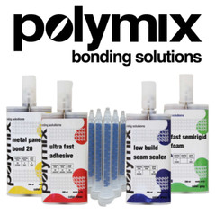 Polymix Black Automotive Rigid Plastic Repair & Adhesive Cartridge 200ml Clear