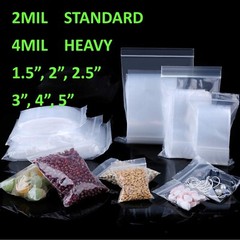 2-4Mil Clear Small Plastic 1.5x 2x 3 4 5″ Zip Reclosable Top Lock Jewelry Bag