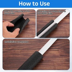 5 Pcs 0.2 Inch 3.3 Feet Pipe Insulation Foam Tube OD 0.59″