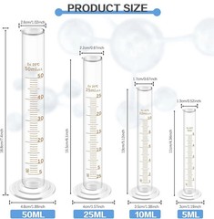 11Pcs Measuring Beaker Lab Flask Graduated Cylinder Glass Beaker Kit Glassware