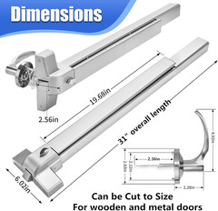 31.5”/80Cm Stainless Steel Commercial Door Push Bar Panic Exit Device