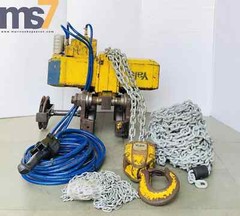 YALE CPA 60-3 PNEUMATIC AIR CHAIN HOIST 6 TONS CAPACITY 32 FT. CHAIN W/ TROLLEY