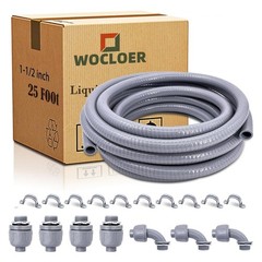 1-1/2in 25 Ft Liquid-Tight Conduit Kit, Flexible Non Metallic Electrical Conduit