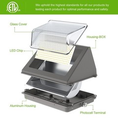 80W LED Wall Pack Light Backyard Garden Outdoor Security Wall Lamp Dusk To Dawn