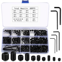 Set Screws Assortment Kit 60 or 400 Pc M3/M4/M5/M6/M8 Allen Head Hex Socket Grub