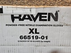 12 Boxes of 50 RAVEN Powder-Free Nitrile Examination Gloves Size XLarge 66519-01
