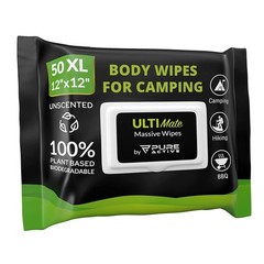 Body Wipes for Camping 50 XXL 12”x 12”, 30, XL