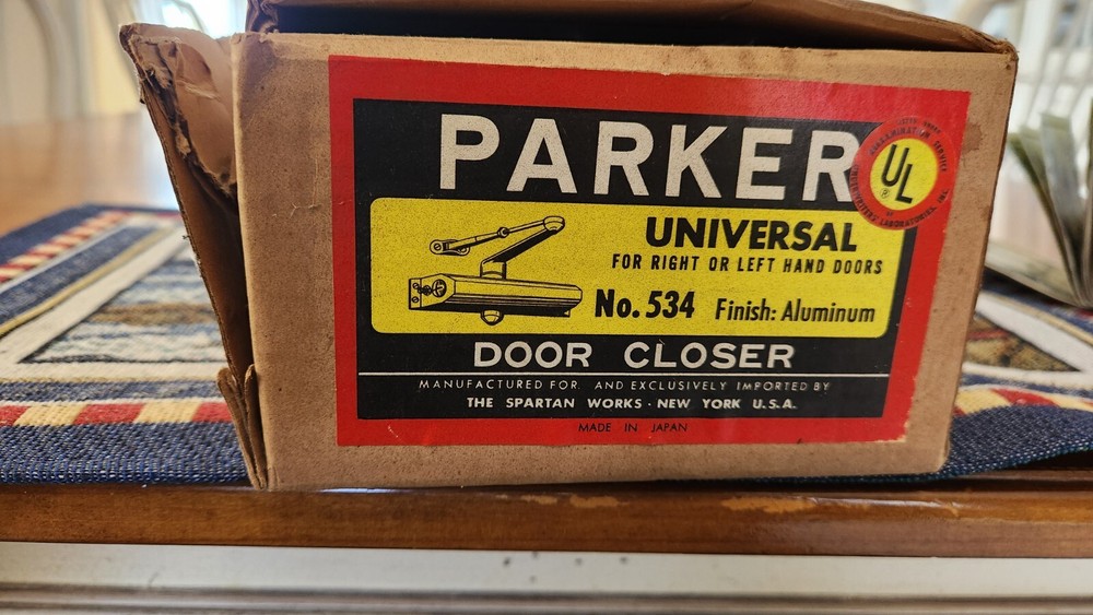 PARKER UNIVERSAL DOOR CLOSER FOR RIGHT/LEFT DOOR NO. 534 ALUMINUM FINISH NEW