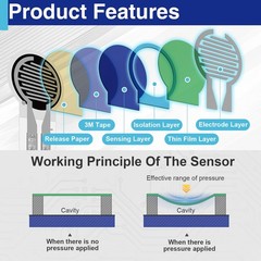 4 PCS 0.4mm Thin Film Pressure Sensor 20g2Kg Force Sensitivity Resistor DIY