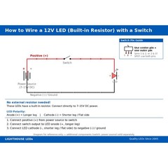 10 x 12v 5mm LED Light Cool White Ultra Bright Internal Resistor 5v-15v 9v 6 no