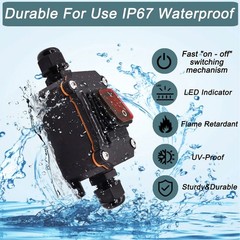 12V Inline Cord Switch IP67 Waterproof, Outdoor ON/Off Toggle Switch DC SWITCH