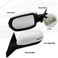 Left Driver Side Mirror Fits 2016-2022 HR-V EX EX-L Power Heated Signal White